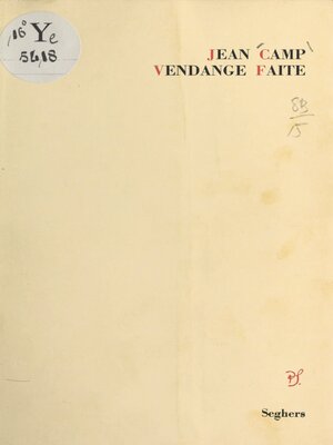 cover image of Vendange faite